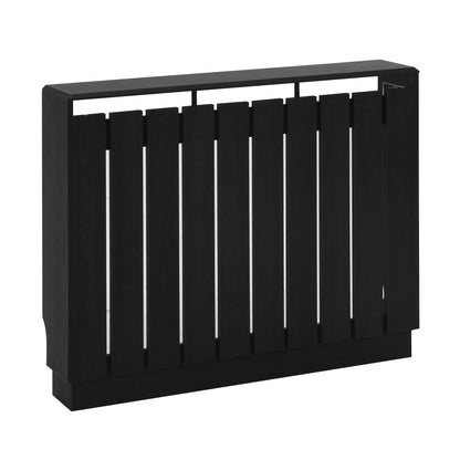 Eve Black Oak Effect Radiator Cover Medium – Modern Slatted Wooden Radiator Cabinet