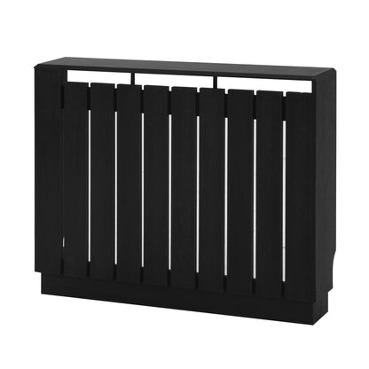 Eve Black Oak Effect Radiator Cover Medium – Modern Slatted Wooden Radiator Cabinet
