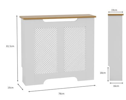 Eleanor Radiator Cover  Small - White and Oak Effect Top
