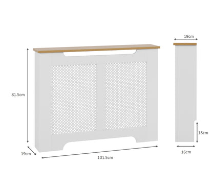 Eleanor Radiator Cover Medium - White and Oak Effect Top