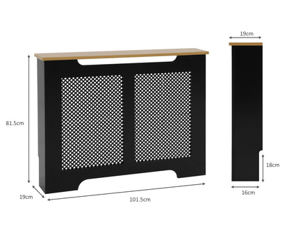 Eleanor Radiator Cover Medium - Black and Oak Effect Top