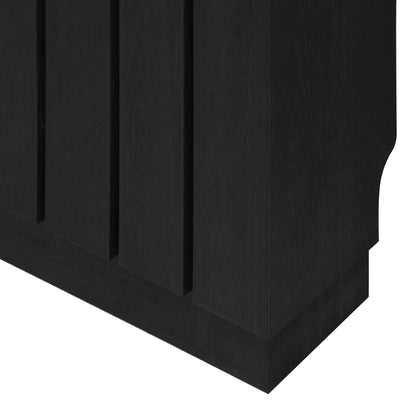 Eve Black Oak Effect Radiator Cover Medium – Modern Slatted Wooden Radiator Cabinet