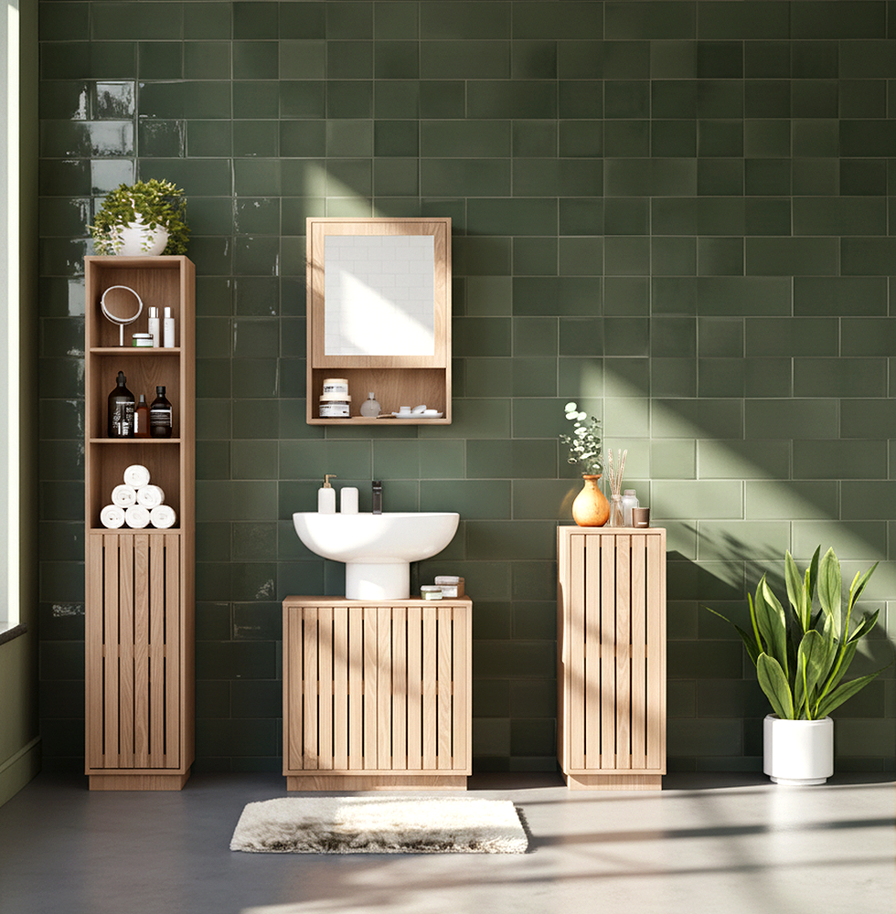 Gaia Underbasin Cabinet - Natural Oak Effect