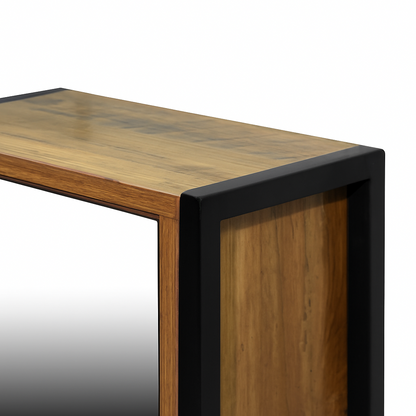 Rivet Mirror Cabinet - Wood Effect