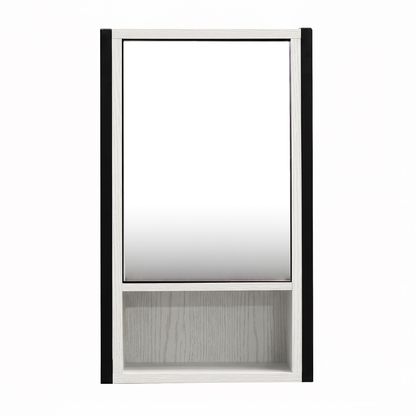 Rivet Single Mirrored Door Cabinet - White Wood Effect
