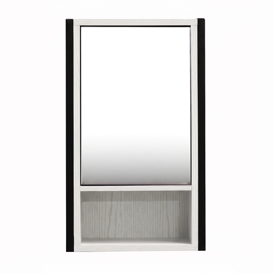 Rivet Single Mirrored Door Cabinet - White Wood Effect