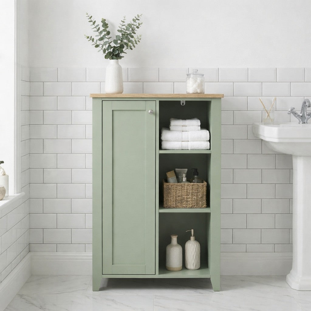 Olivia Console 1 Door with Open Shelf - Sea Foam