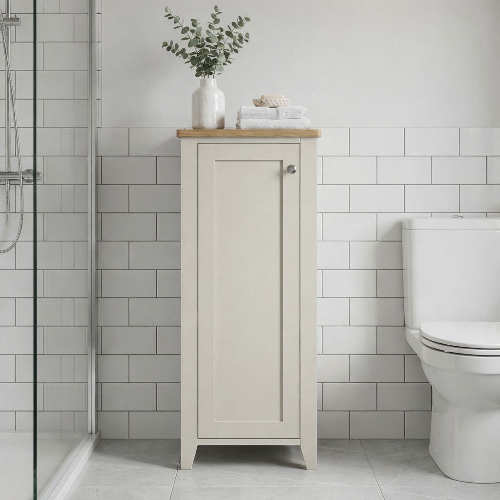 Olivia Single Door Floor Cabinet - Ivory