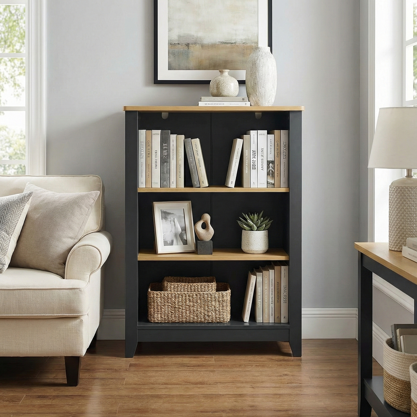 Windsor Bookcase 3 Tier - Grey