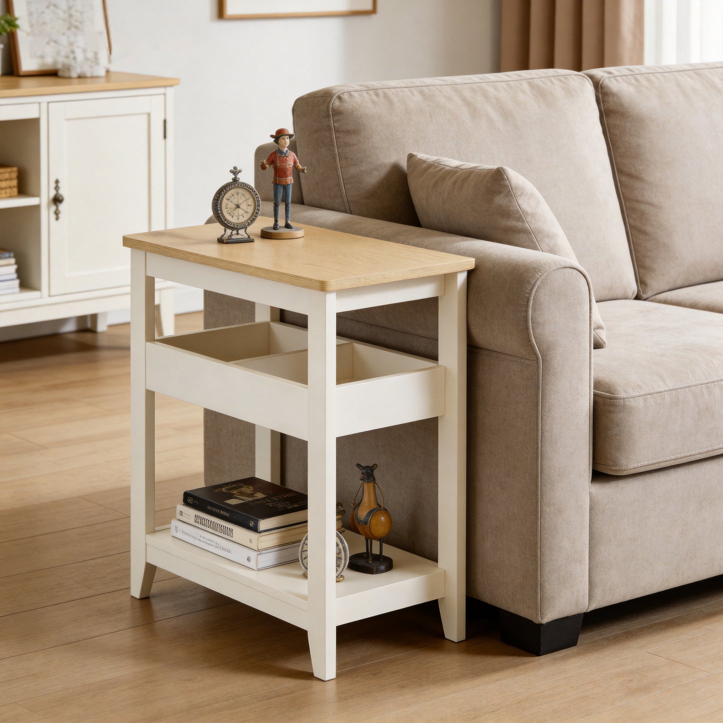 Windsor Sofa Side Table - Ivory